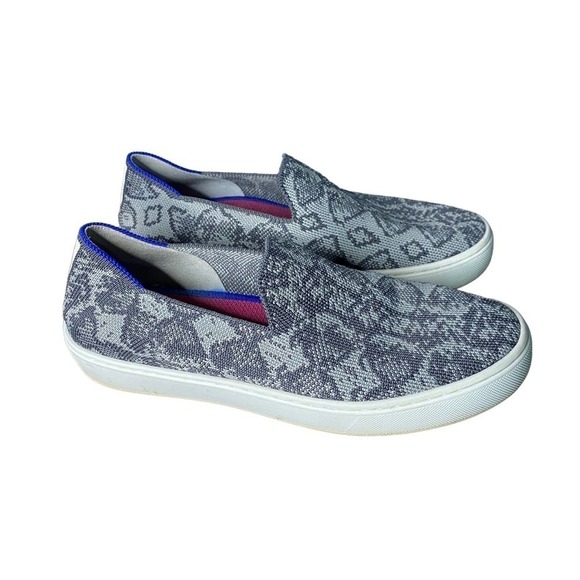 Rothy's Snake Gray Retired Print Sneaker Loafer Size 6.5 - Picture 1 of 8